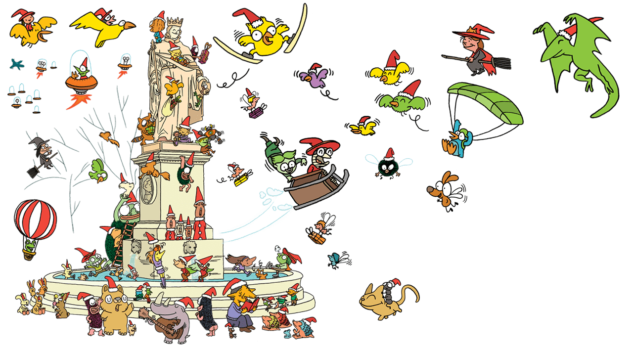 Détail de l'affiche de Noël 2024 dessinée par Christophe Bataillon