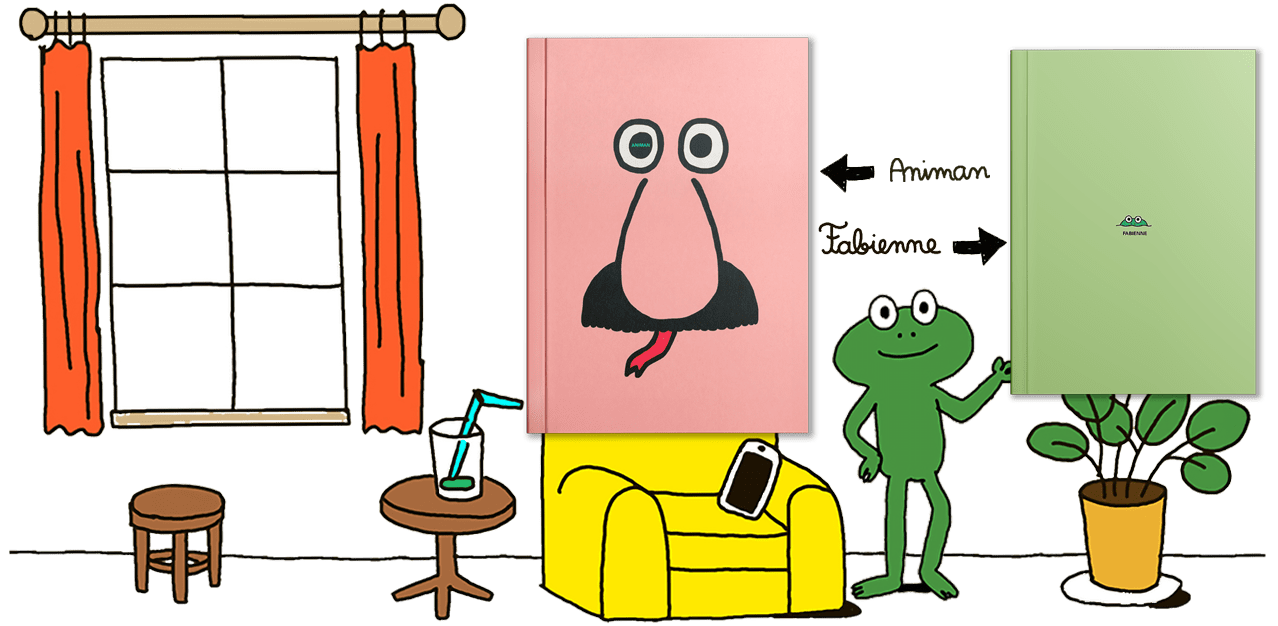 Couverture des deux albums "Animan" et "Fabienne" d'Anouk Ricard aux éditions Exemplaire.